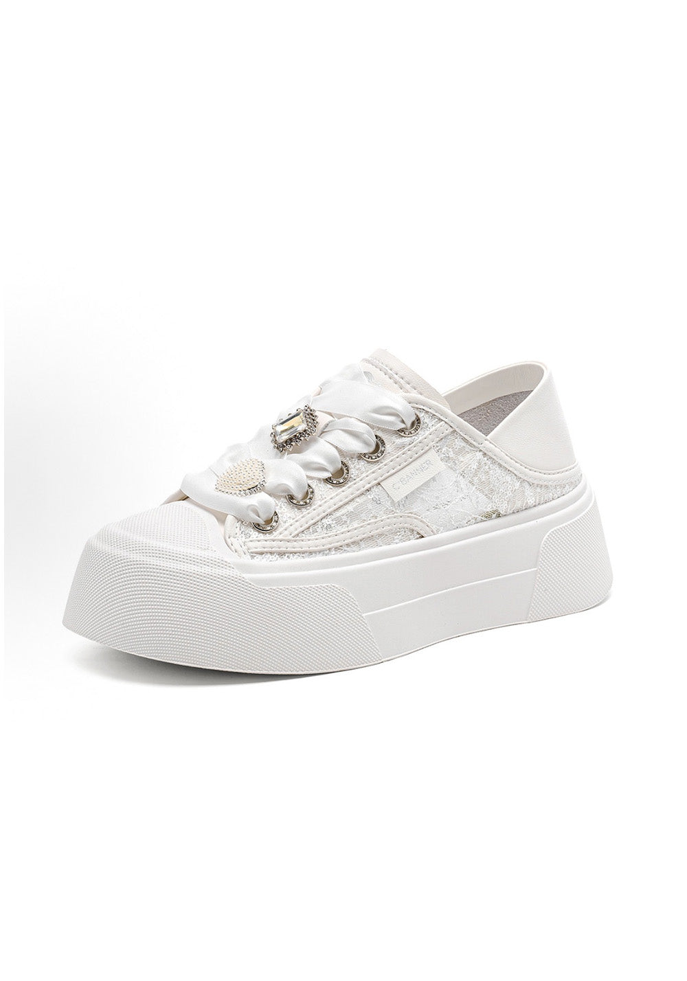 C.BANNER丨 Chanel-style Sweet and Cute Mesh Low-Top Sneakers in Silver - PSYLOS 1, C.BANNER丨 Chanel-style Sweet and Cute Mesh Low-Top Sneakers in Silver, Casual Sneakers, C.BANNER, PSYLOS 1