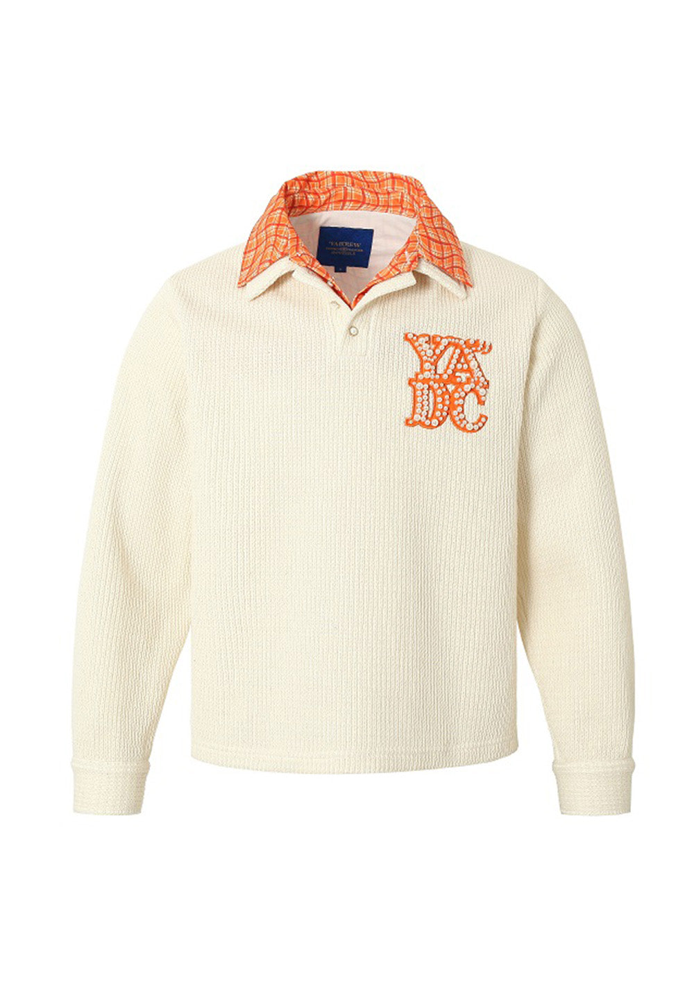 YADcrew丨Pearl LOGO Double Collar POLO Long Sleeve - PSYLOS 1, YADcrew丨Pearl LOGO Double Collar POLO Long Sleeve, Sweater, YADcrew•JAPAN, PSYLOS 1