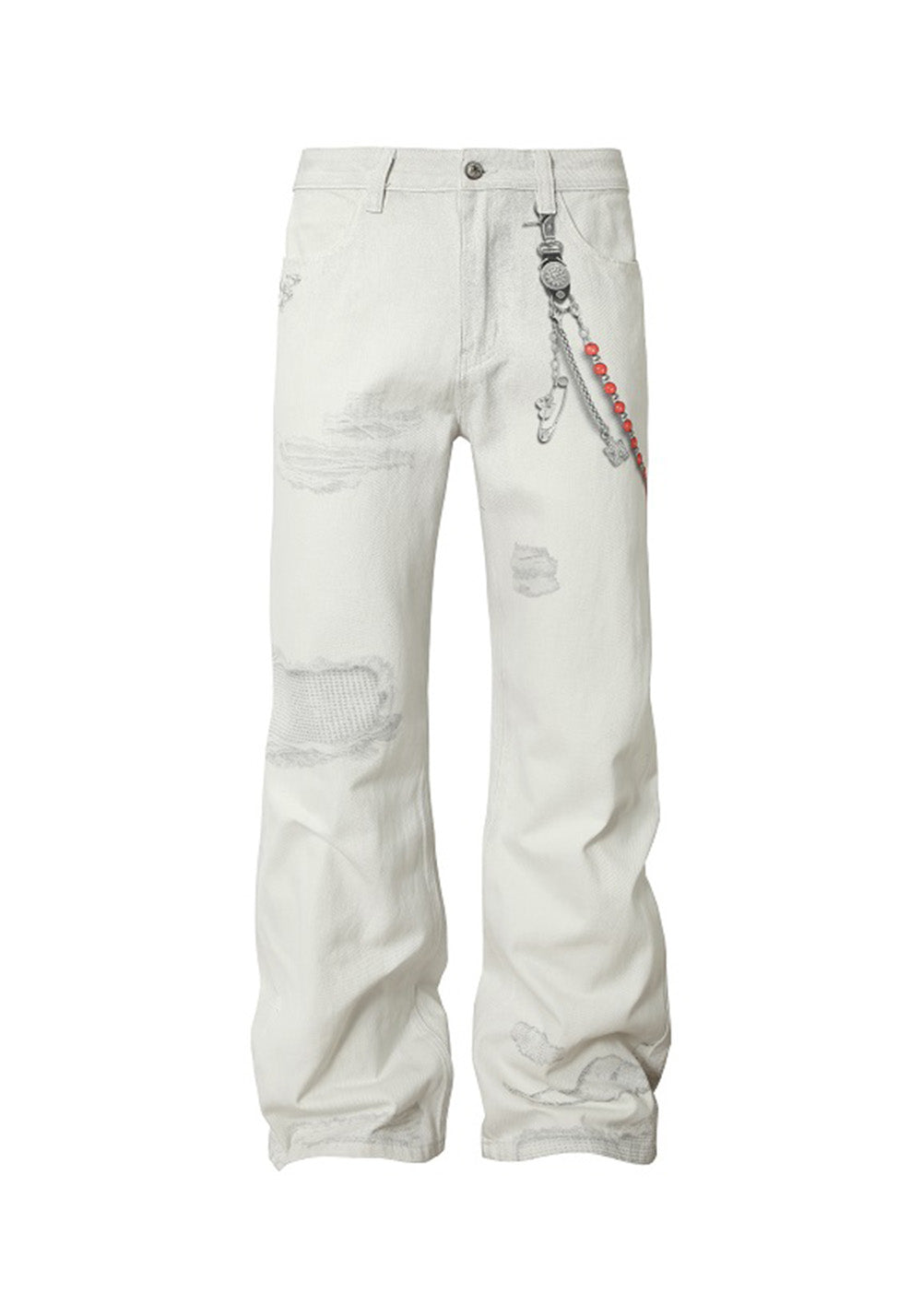 YADcrew丨Chain Embossed Printed Jeans American Street - PSYLOS 1, YADcrew丨Chain Embossed Printed Jeans American Street, Pants, YADcrew•JAPAN, PSYLOS 1