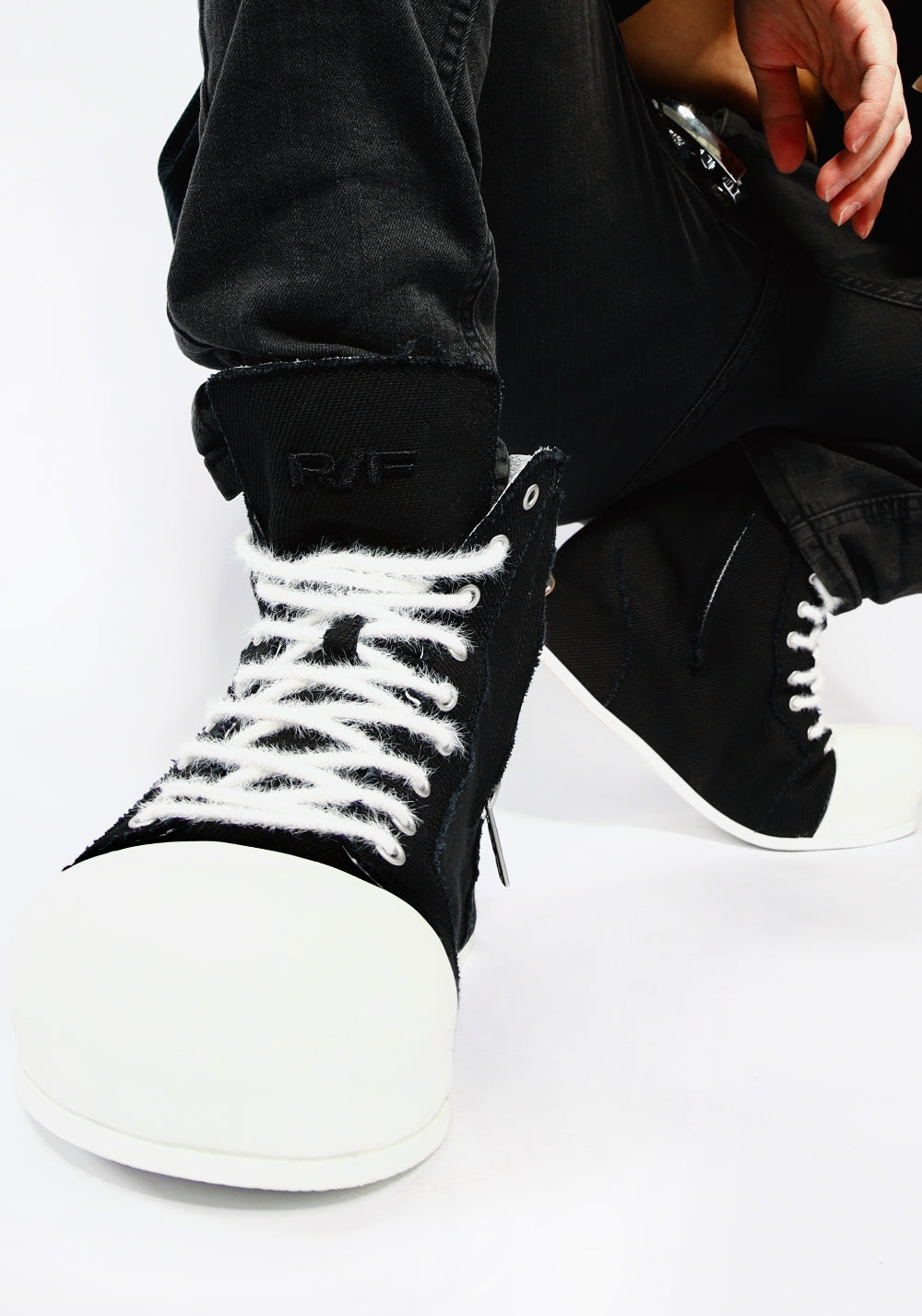 FVVO丨R/F 2.0 “ Chaos NOISE ”Canvas boots-Black&White - PSYLOS 1, FVVO丨R/F 2.0 “ Chaos NOISE ”Canvas boots-Black&White, Boots, FVVO&ROCKSTA•JAPAN, PSYLOS 1