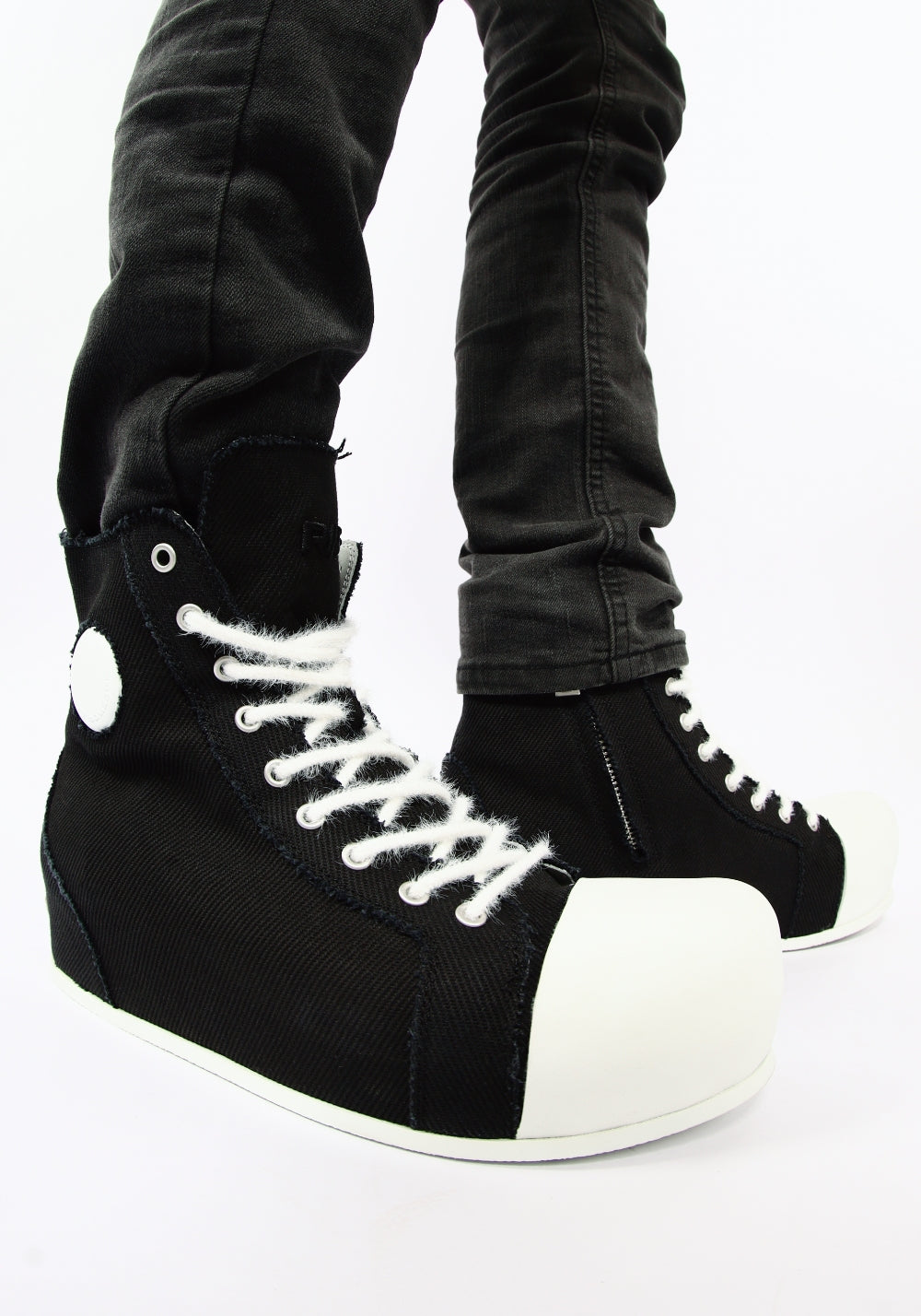 FVVO丨R/F 2.0 “ Chaos NOISE ”Canvas boots-Black&White - PSYLOS 1, FVVO丨R/F 2.0 “ Chaos NOISE ”Canvas boots-Black&White, Boots, FVVO&ROCKSTA•JAPAN, PSYLOS 1