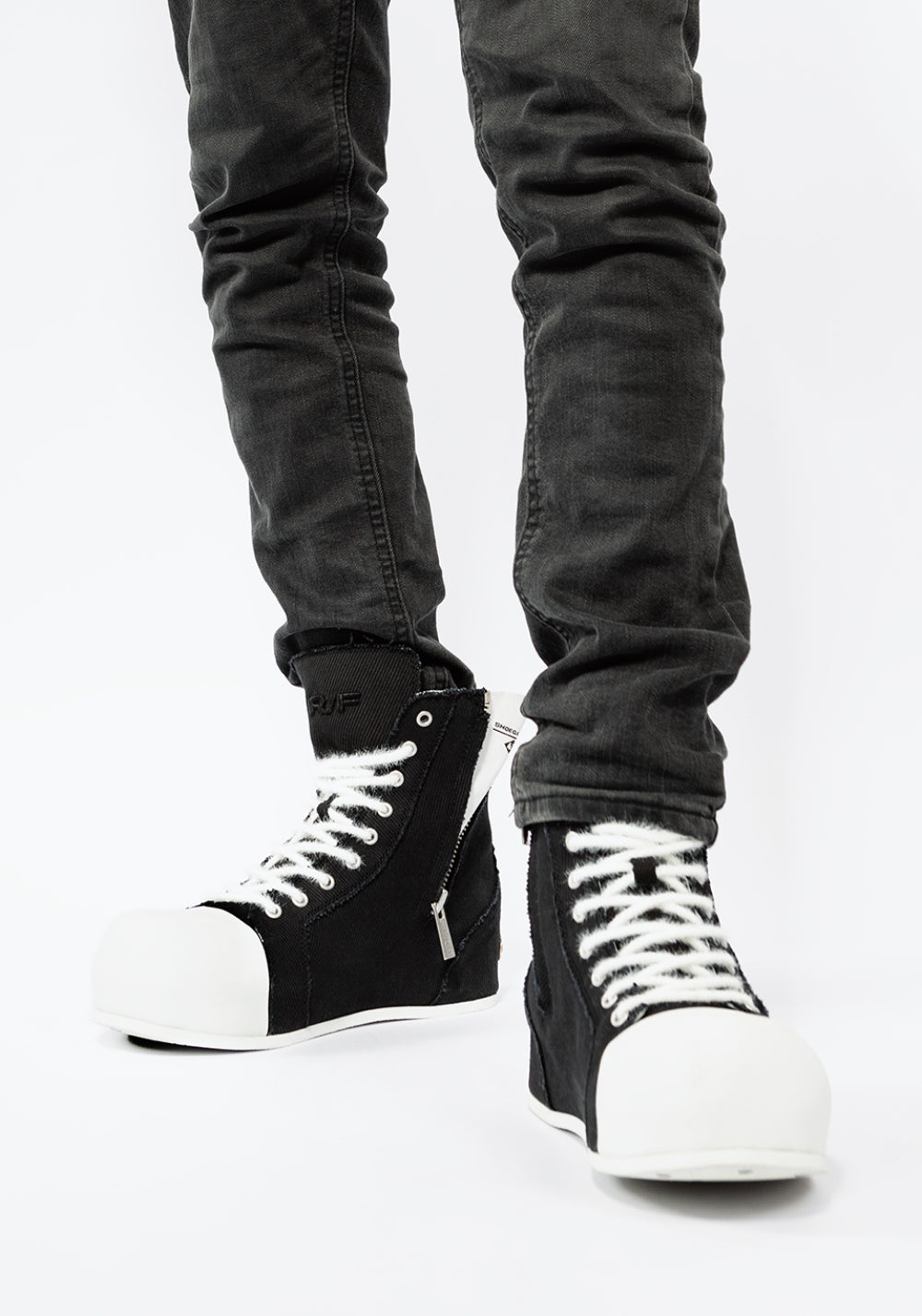 FVVO丨R/F 2.0 “ Chaos NOISE ”Canvas boots-Black&White - PSYLOS 1, FVVO丨R/F 2.0 “ Chaos NOISE ”Canvas boots-Black&White, Boots, FVVO&ROCKSTA•JAPAN, PSYLOS 1