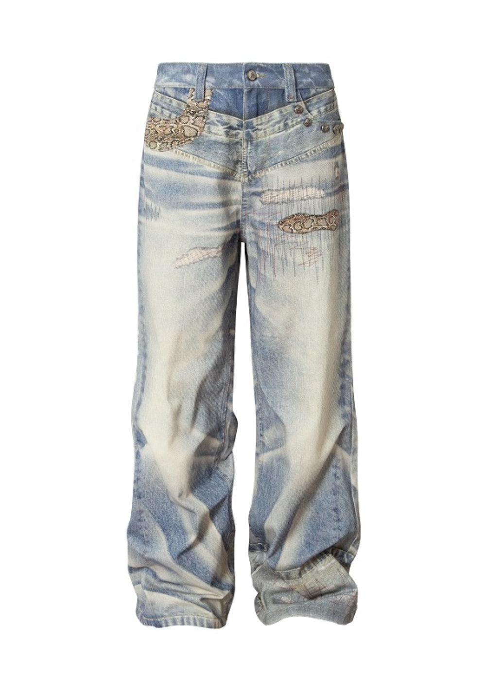 YADcrew丨YADcrew Python-Embossed Jeans - PSYLOS 1, YADcrew丨YADcrew Python-Embossed Jeans, Jeans, YADcrew, PSYLOS 1