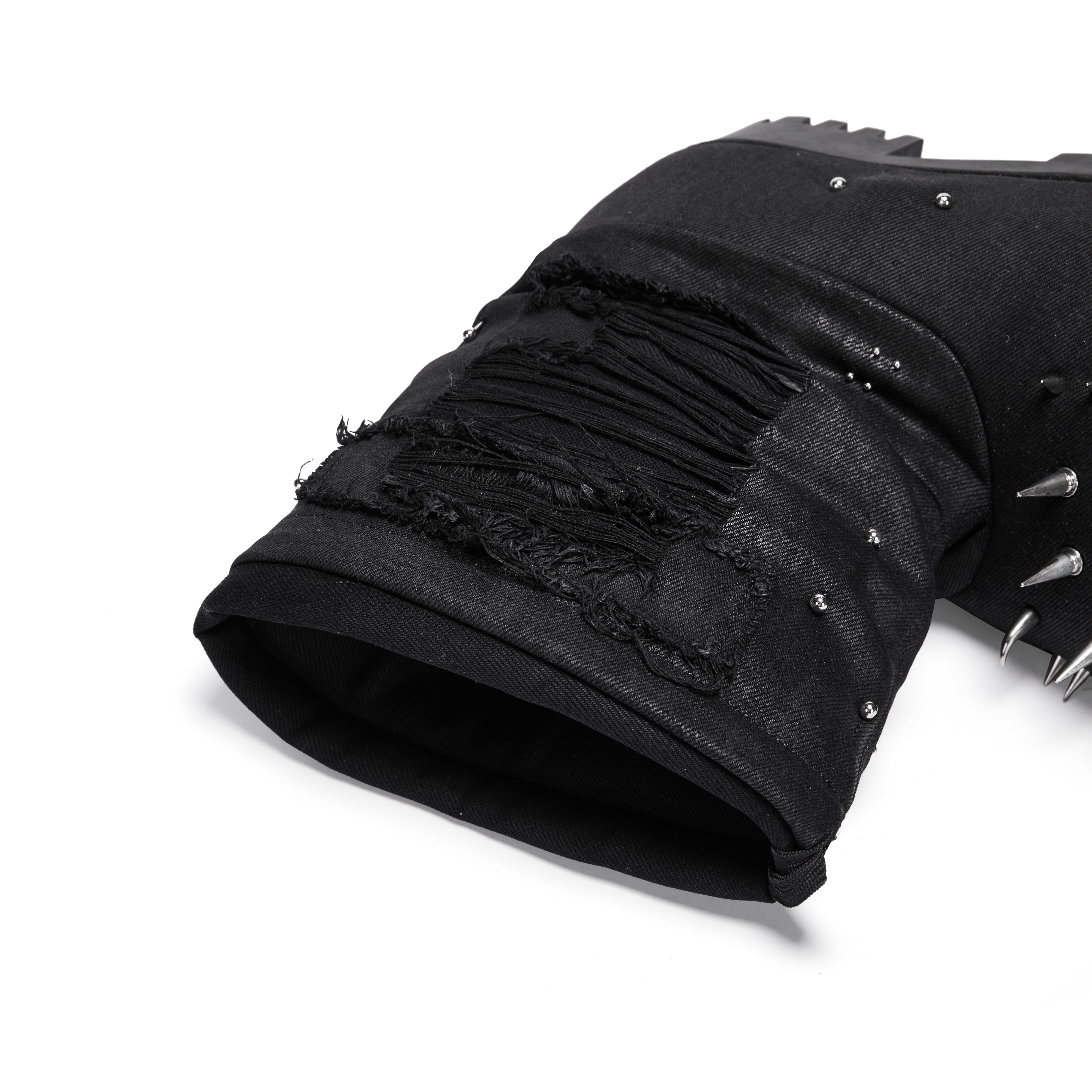 Fourth3ex丨Rivet Waxed Destroyed Denim Boots - PSYLOS 1, Fourth3ex丨Rivet Waxed Destroyed Denim Boots, Boots, Fourth3ex, PSYLOS 1