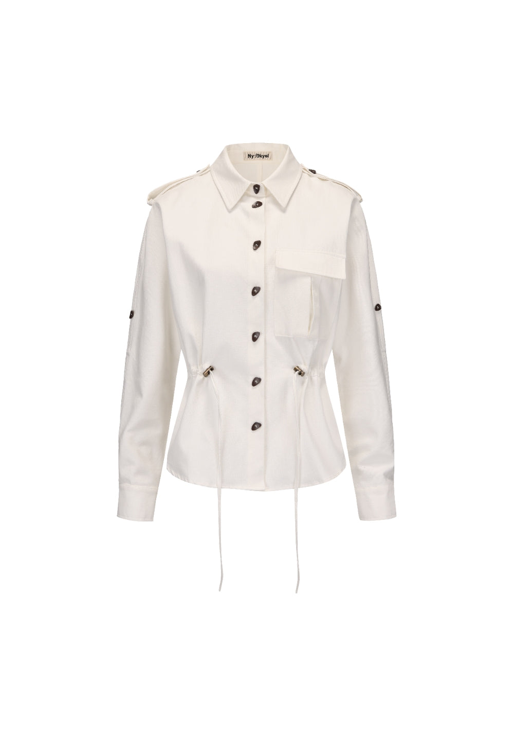 NyDkyel丨Adjustable Linen Button Shirt-White - PSYLOS 1, NyDkyel丨Adjustable Linen Button Shirt-White, Shirt, NyDkyel, PSYLOS 1
