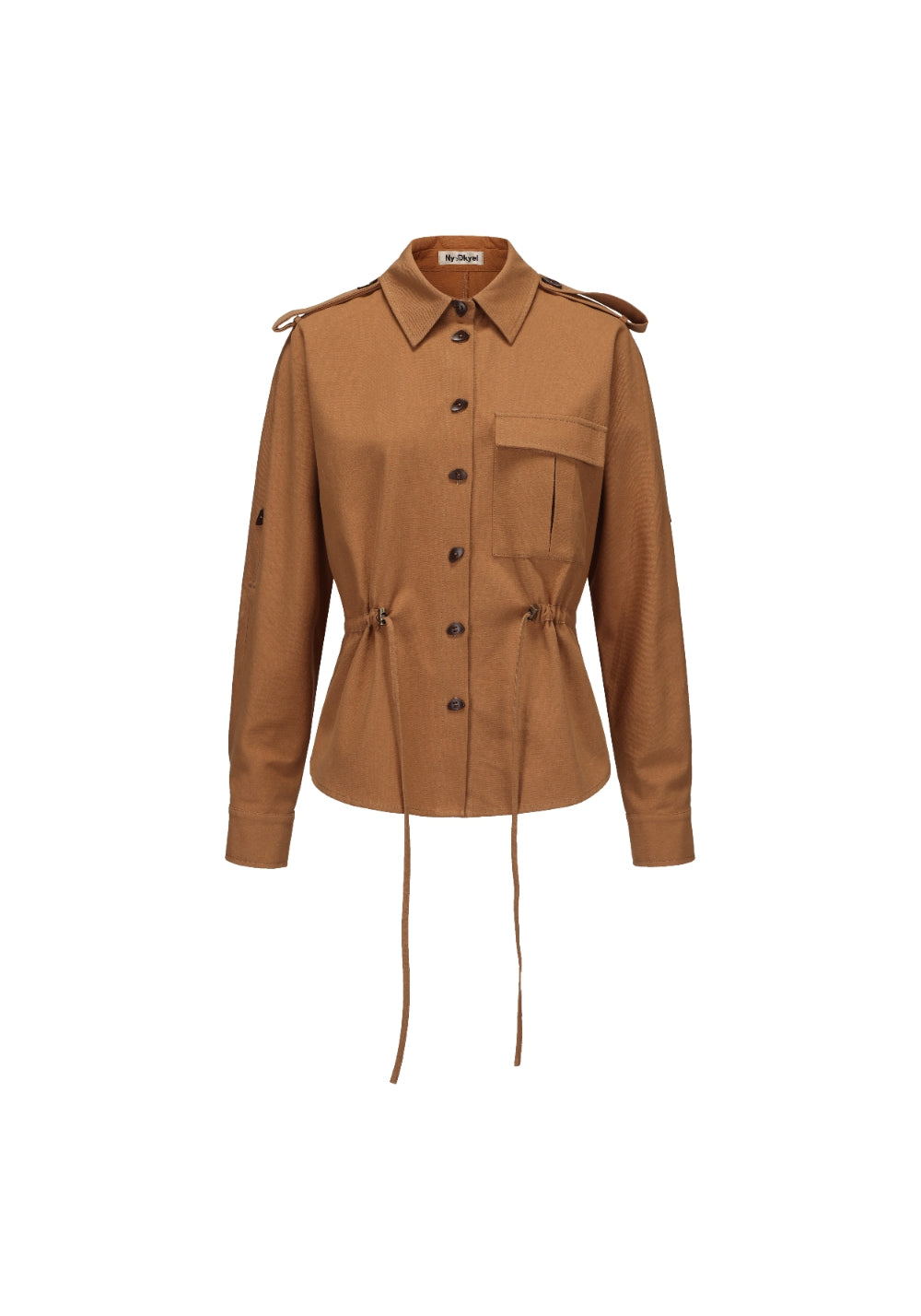 NyDkyel丨Adjustable Linen Button Shirt-Brown - PSYLOS 1, NyDkyel丨Adjustable Linen Button Shirt-Brown, Shirt, NyDkyel, PSYLOS 1