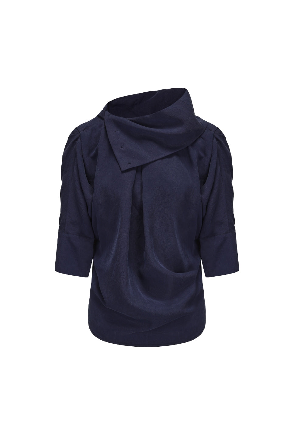 NyDkyel丨Tencel Linen Draped Asymmetrical Tie-Front 3/4 Sleeve Shirt - PSYLOS 1, NyDkyel丨Tencel Linen Draped Asymmetrical Tie-Front 3/4 Sleeve Shirt, Shirt, NyDkyel, PSYLOS 1