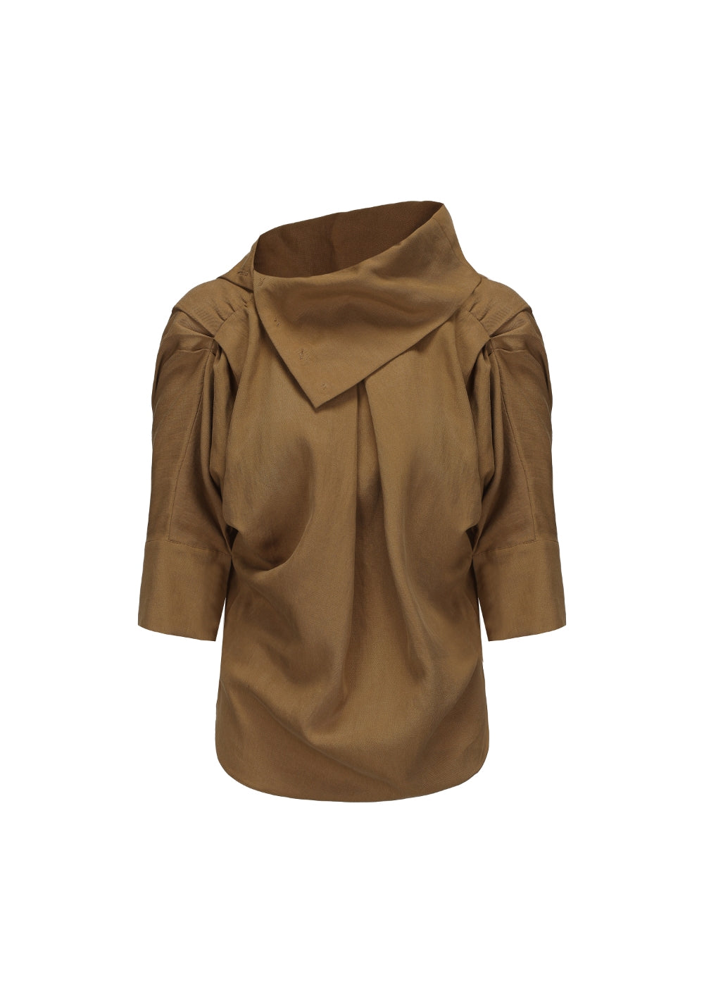 NyDkyel丨Tencel Linen Draped Asymmetrical Tie-Front 3/4 Sleeve Shirt - PSYLOS 1, NyDkyel丨Tencel Linen Draped Asymmetrical Tie-Front 3/4 Sleeve Shirt, Shirt, NyDkyel, PSYLOS 1