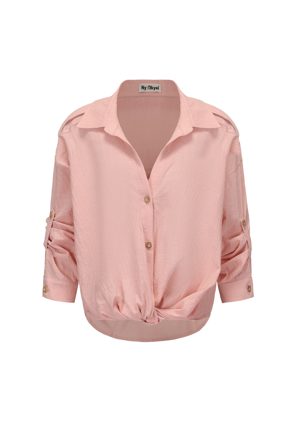 NyDkyel丨Linen Cotton Tencel Knotted Trim Adjustable Sleeve Sun Shirt - PSYLOS 1, NyDkyel丨Linen Cotton Tencel Knotted Trim Adjustable Sleeve Sun Shirt, Shirt, NyDkyel, PSYLOS 1