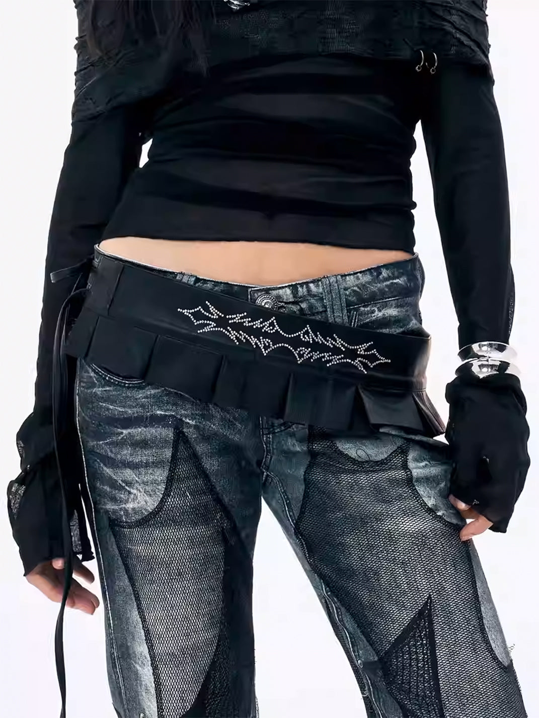 FayChui | Y2K Rhinestone Wide Corset Waist Belt - PSYLOS 1, FayChui | Y2K Rhinestone Wide Corset Waist Belt, Belt, FayChui, PSYLOS 1