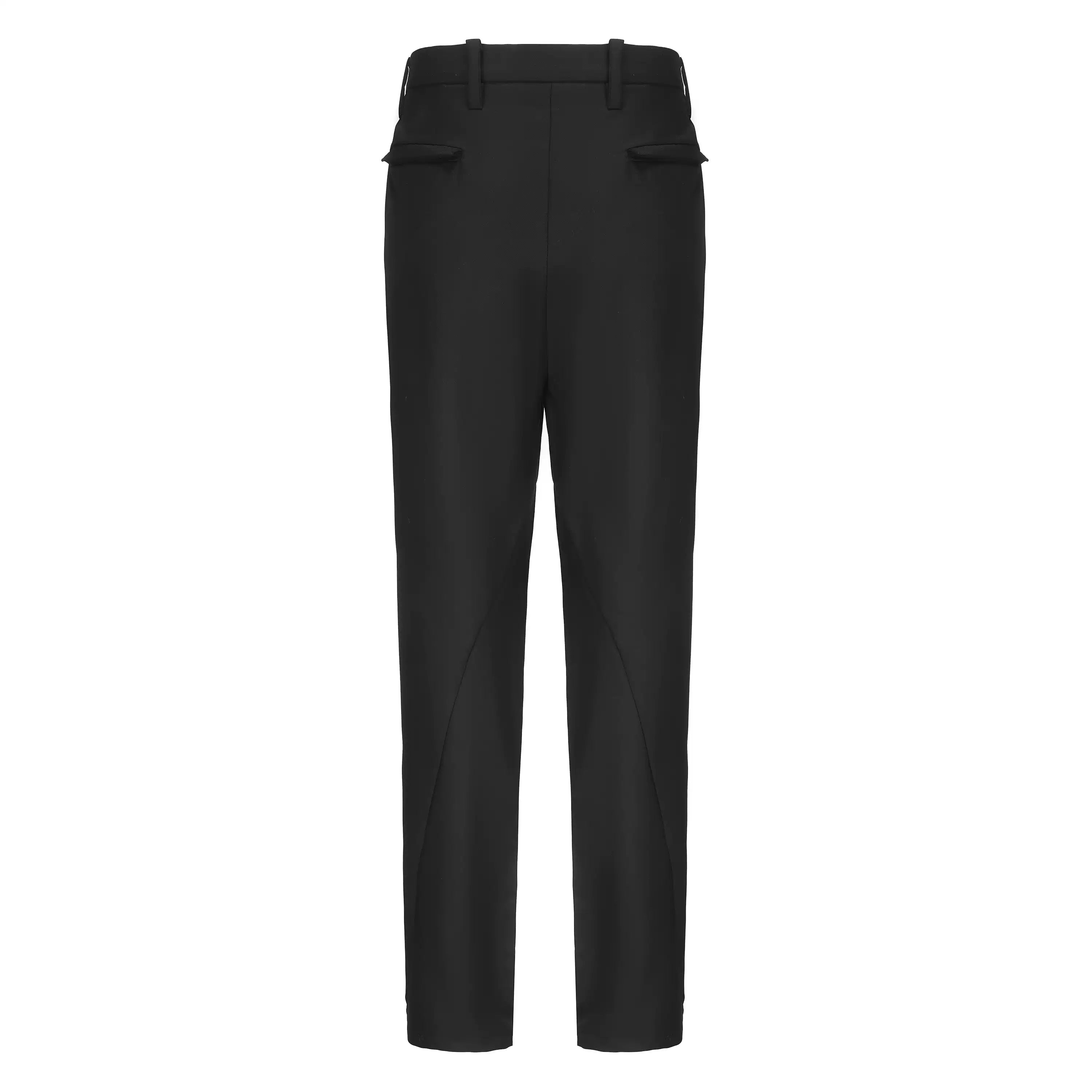 Classic Black Wool-Blend Slim-Fit Suit Pants