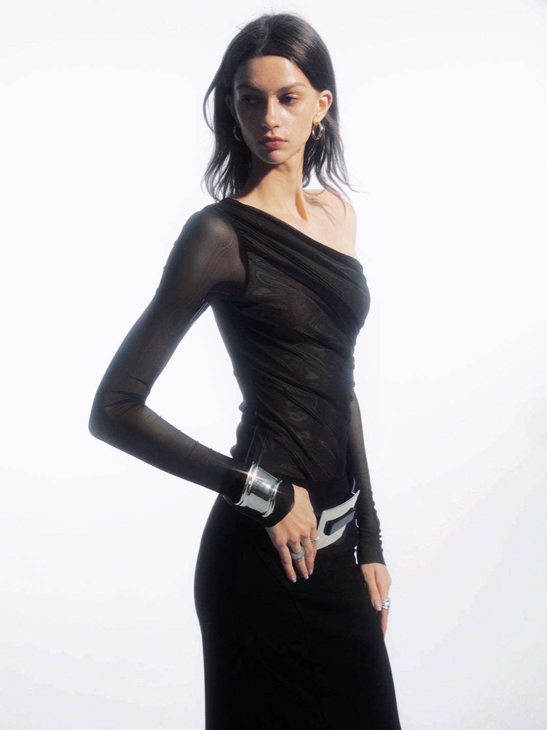 COMMONCE.NET | "Nexus Veil Silhouette No. 5" Asymmetrical Wrinkled Top - PSYLOS 1, COMMONCE.NET | "Nexus Veil Silhouette No. 5" Asymmetrical Wrinkled Top, Women's Wear, COMMONCE.NET•JAPAN, PSYLOS 1