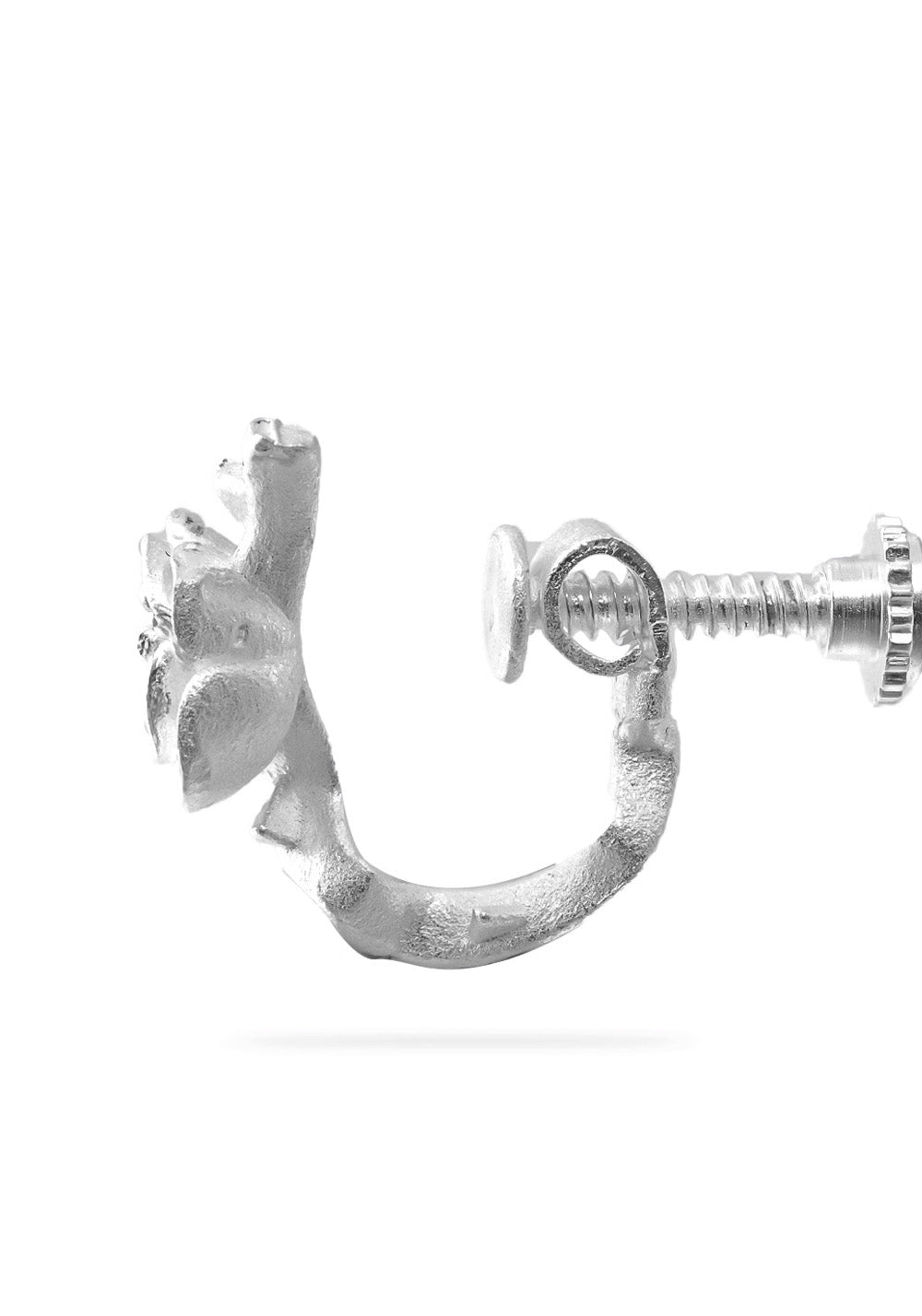 WIC Thorn Rose Red Moissanite Screw Ear Clips. - PSYLOS 1, WIC Thorn Rose Red Moissanite Screw Ear Clips., Earrings, WIC, PSYLOS 1