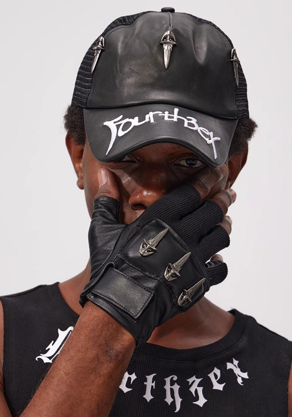 Fourth3ex丨Premium Leather Half-Finger Gloves - PSYLOS 1, Fourth3ex丨Premium Leather Half-Finger Gloves, Accessories, Fourth3ex, PSYLOS 1