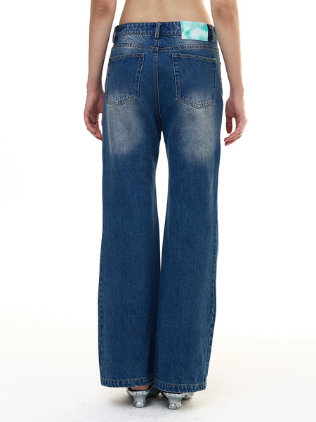 FayChui | Butterfly Rhinestone Washed Loose Fit Jeans - PSYLOS 1, FayChui | Butterfly Rhinestone Washed Loose Fit Jeans, Jeans, FayChui, PSYLOS 1