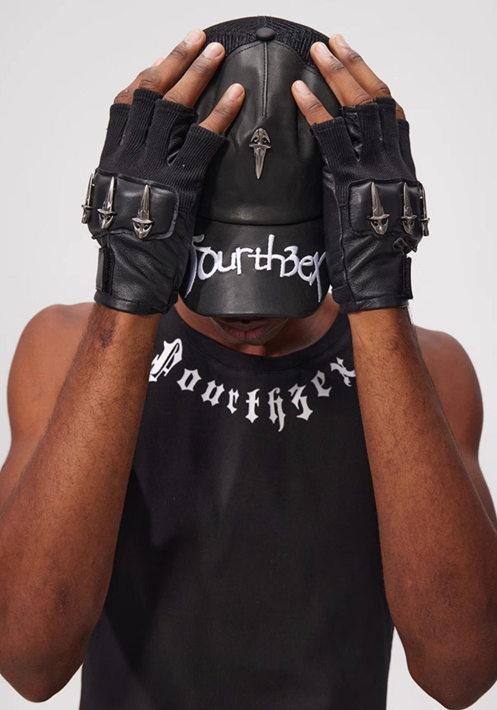 Fourth3ex丨Premium Leather Half-Finger Gloves - PSYLOS 1, Fourth3ex丨Premium Leather Half-Finger Gloves, Accessories, Fourth3ex, PSYLOS 1