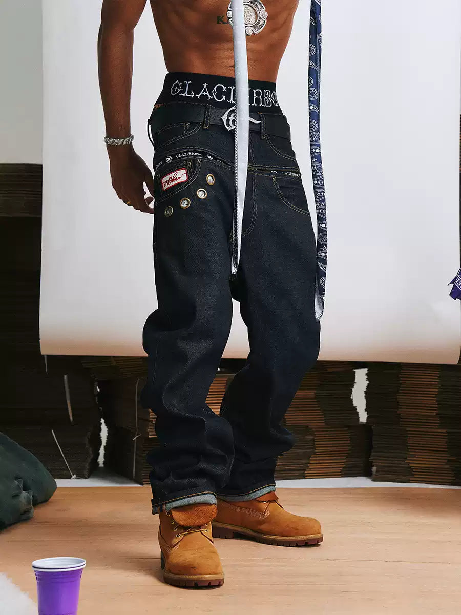 GLACIERBOY丨Raw Straight-leg Jeans - PSYLOS 1, GLACIERBOY丨Raw Straight-leg Jeans, Jeans, GLACIERBOY•JAPAN, PSYLOS 1
