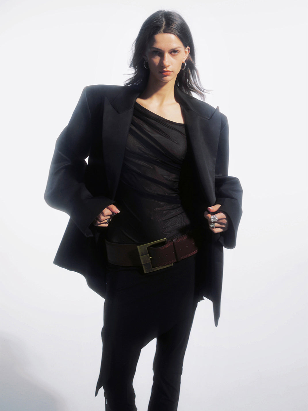 COMMONCE.NET | "Nexus Veil Silhouette No. 5" Asymmetrical Wrinkled Top - PSYLOS 1, COMMONCE.NET | "Nexus Veil Silhouette No. 5" Asymmetrical Wrinkled Top, Women's Wear, COMMONCE.NET•JAPAN, PSYLOS 1