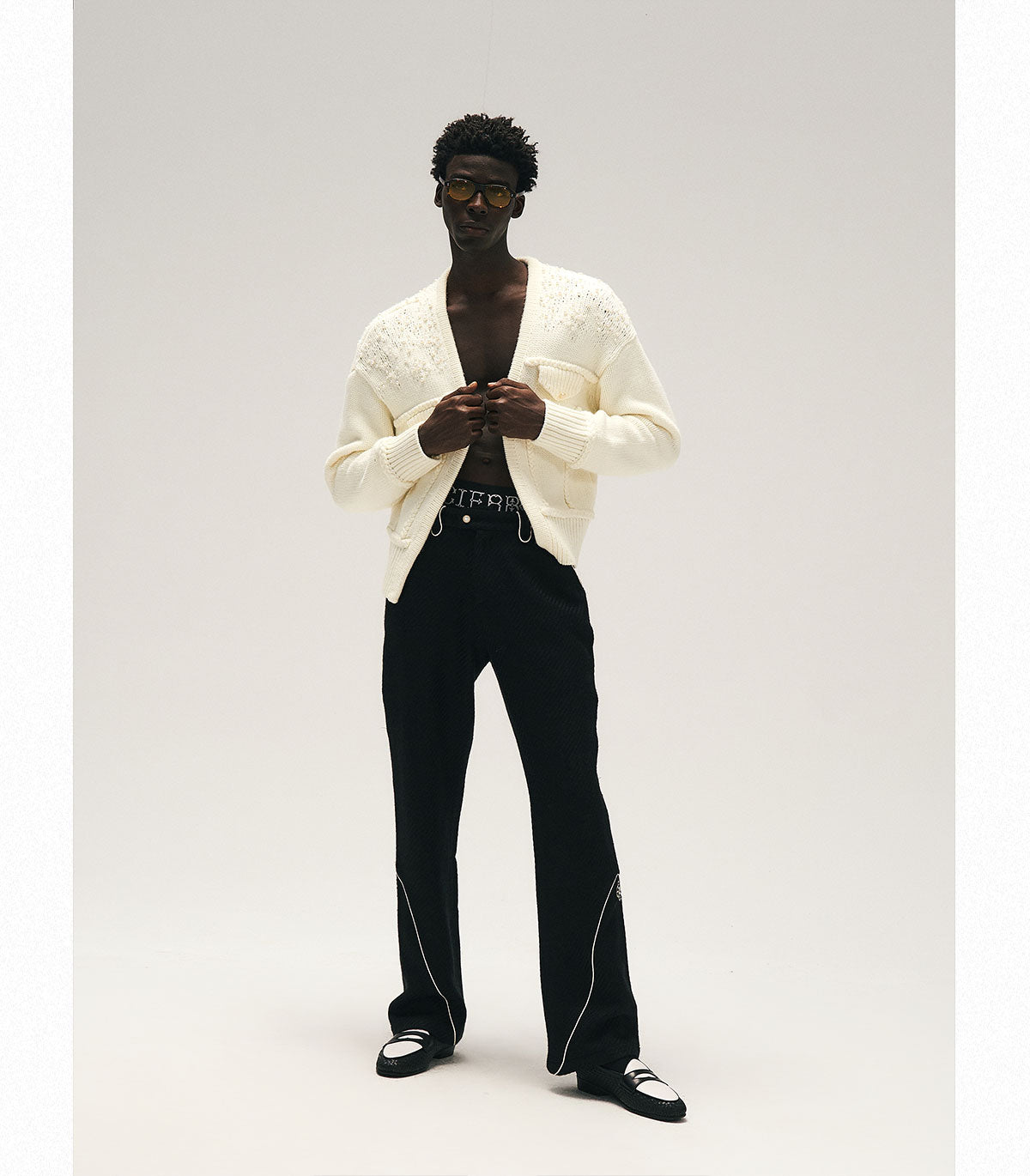 GLACIERBOY丨Pearl-Embellished Knit Cardigan - PSYLOS 1, GLACIERBOY丨Pearl-Embellished Knit Cardigan, Shirts, GLACIERBOY•JAPAN, PSYLOS 1