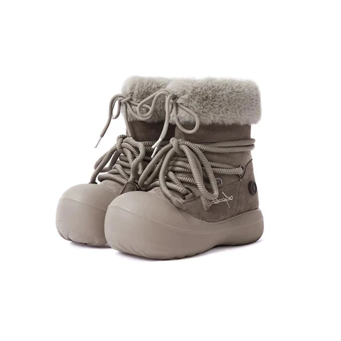 Short Fur Long Tube Snow Boots