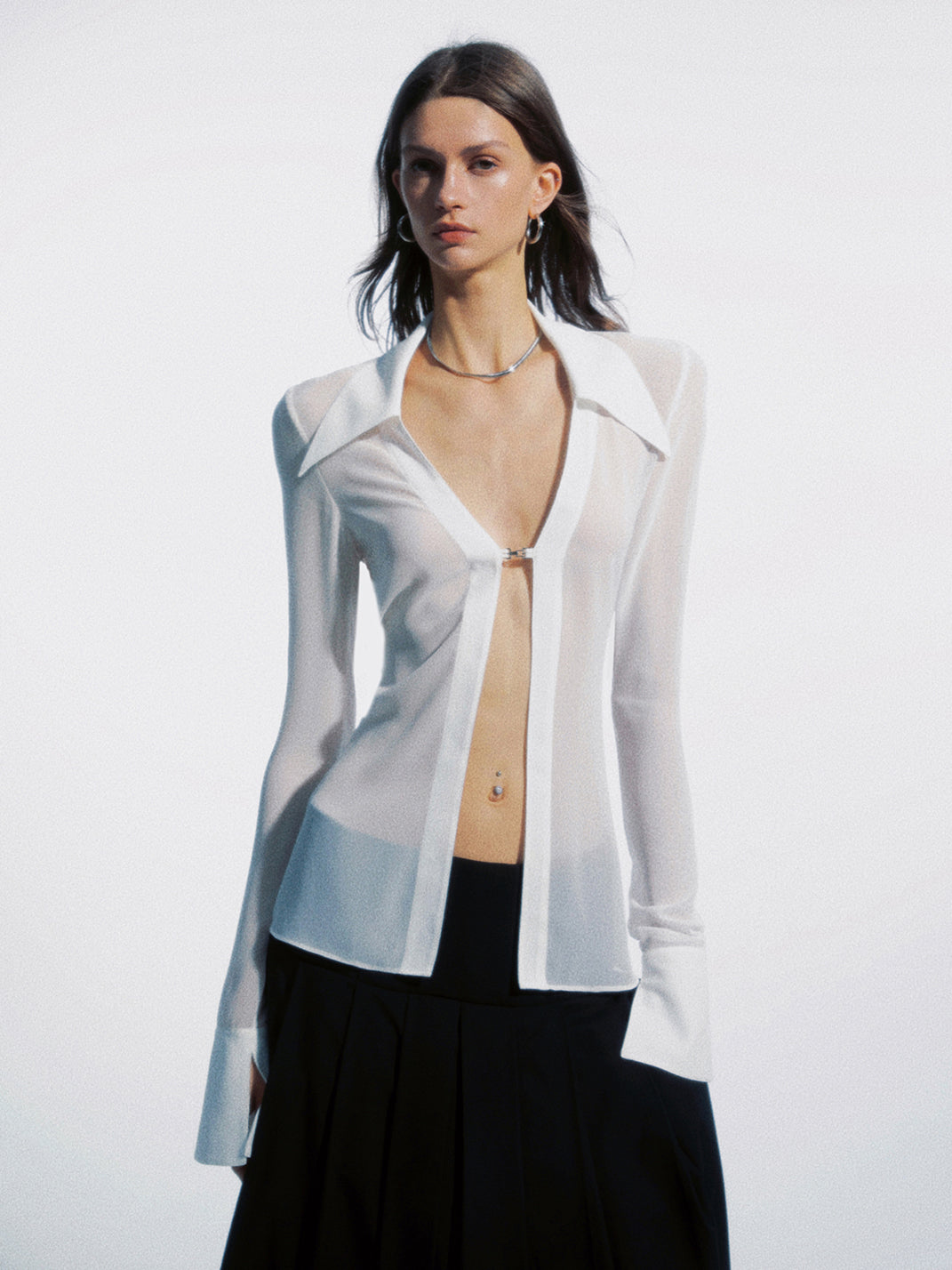 COMMONCE.NET | "Nexus Veil Silhouette No. 6" Metal Lock Shirt - PSYLOS 1, COMMONCE.NET | "Nexus Veil Silhouette No. 6" Metal Lock Shirt, Women's Wear, COMMONCE.NET•JAPAN, PSYLOS 1