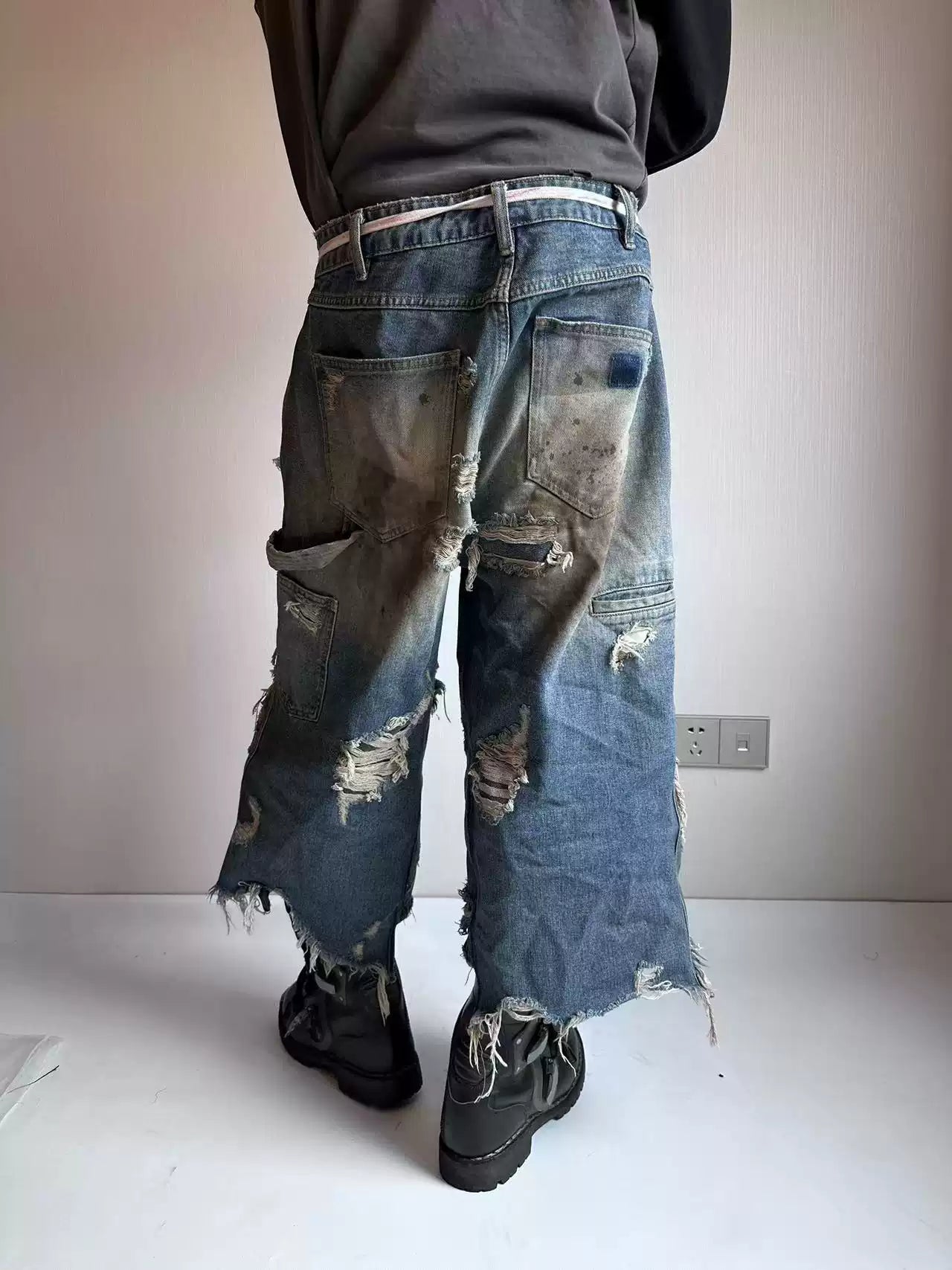 REGEN ZONE | RIOT Distressed Patchwork Denim - PSYLOS 1, REGEN ZONE | RIOT Distressed Patchwork Denim, Pants, REGEN ZONE•JAPAN, PSYLOS 1