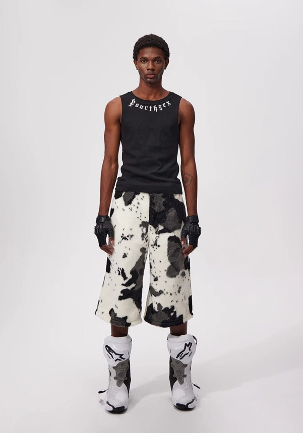 Fourth3ex丨Summer Eco-Faux Fur Cow Print Shorts - PSYLOS 1, Fourth3ex丨Summer Eco-Faux Fur Cow Print Shorts, Shorts, Fourth3ex, PSYLOS 1