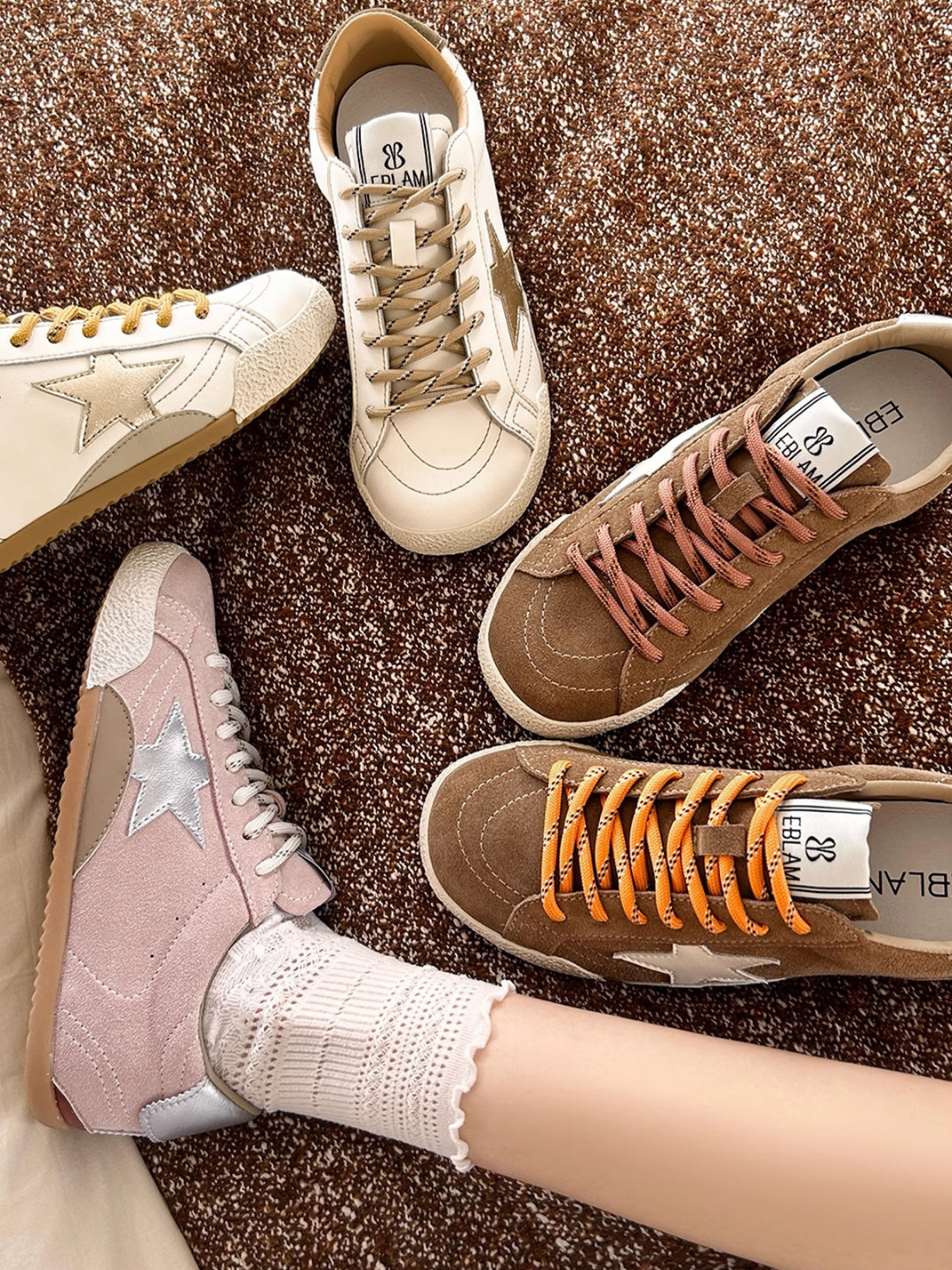 EBLAN | Star Retro Trainer With Unmatched Laces - PSYLOS 1, EBLAN | Star Retro Trainer With Unmatched Laces, Racing Trainers, EBLAN, PSYLOS 1