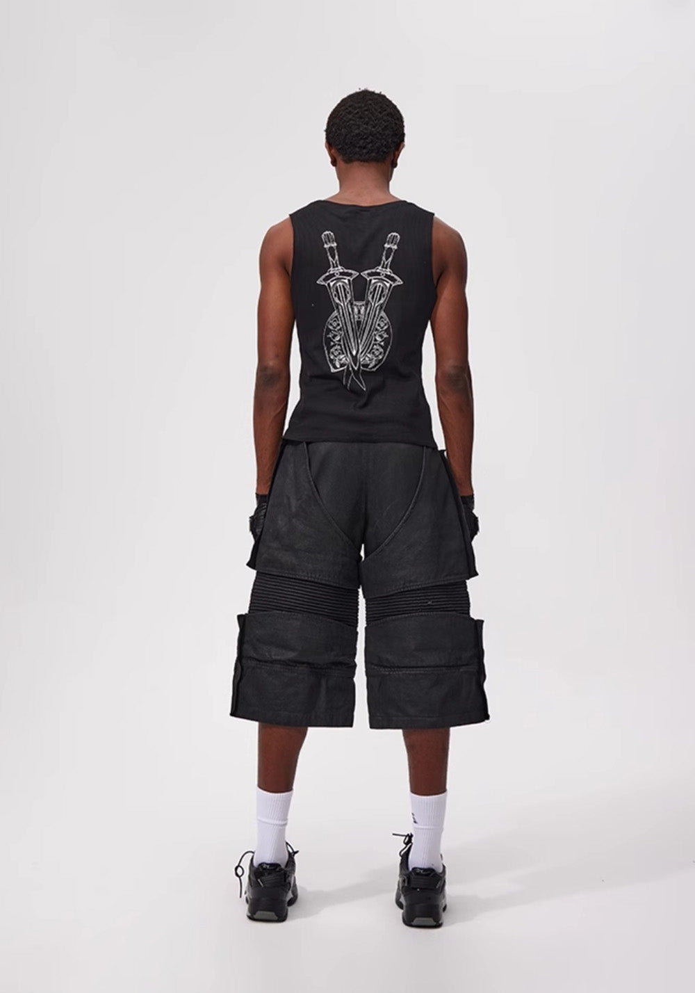 Fourth3ex丨25Ss Western Denim Patchwork Cropped Pants  - PSYLOS 1, Fourth3ex丨25Ss Western Denim Patchwork Cropped Pants , Shorts, Fourth3ex, PSYLOS 1