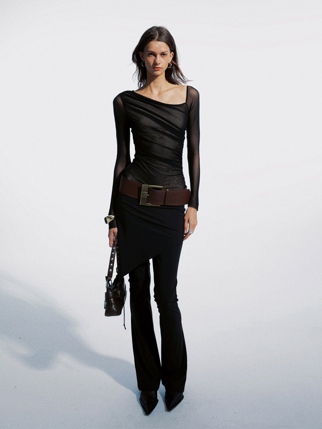 COMMONCE.NET | "Nexus Veil Silhouette No. 5" Asymmetrical Wrinkled Top - PSYLOS 1, COMMONCE.NET | "Nexus Veil Silhouette No. 5" Asymmetrical Wrinkled Top, Women's Wear, COMMONCE.NET•JAPAN, PSYLOS 1