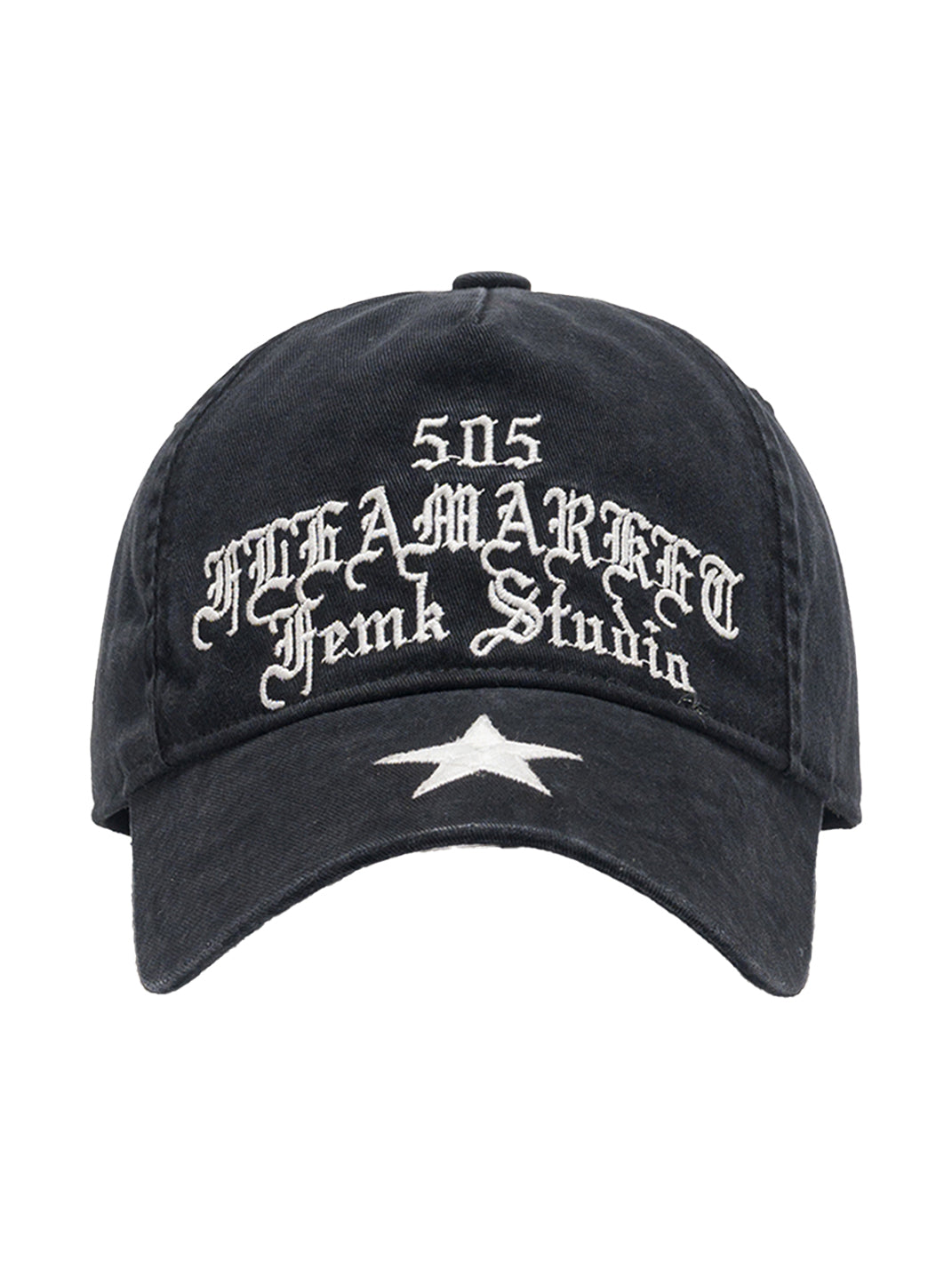 FLEAMARKET | 506 Gothic Curve Brim Cap-Black - PSYLOS 1, FLEAMARKET | 506 Gothic Curve Brim Cap-Black, Hats, FLEAMARKET, PSYLOS 1