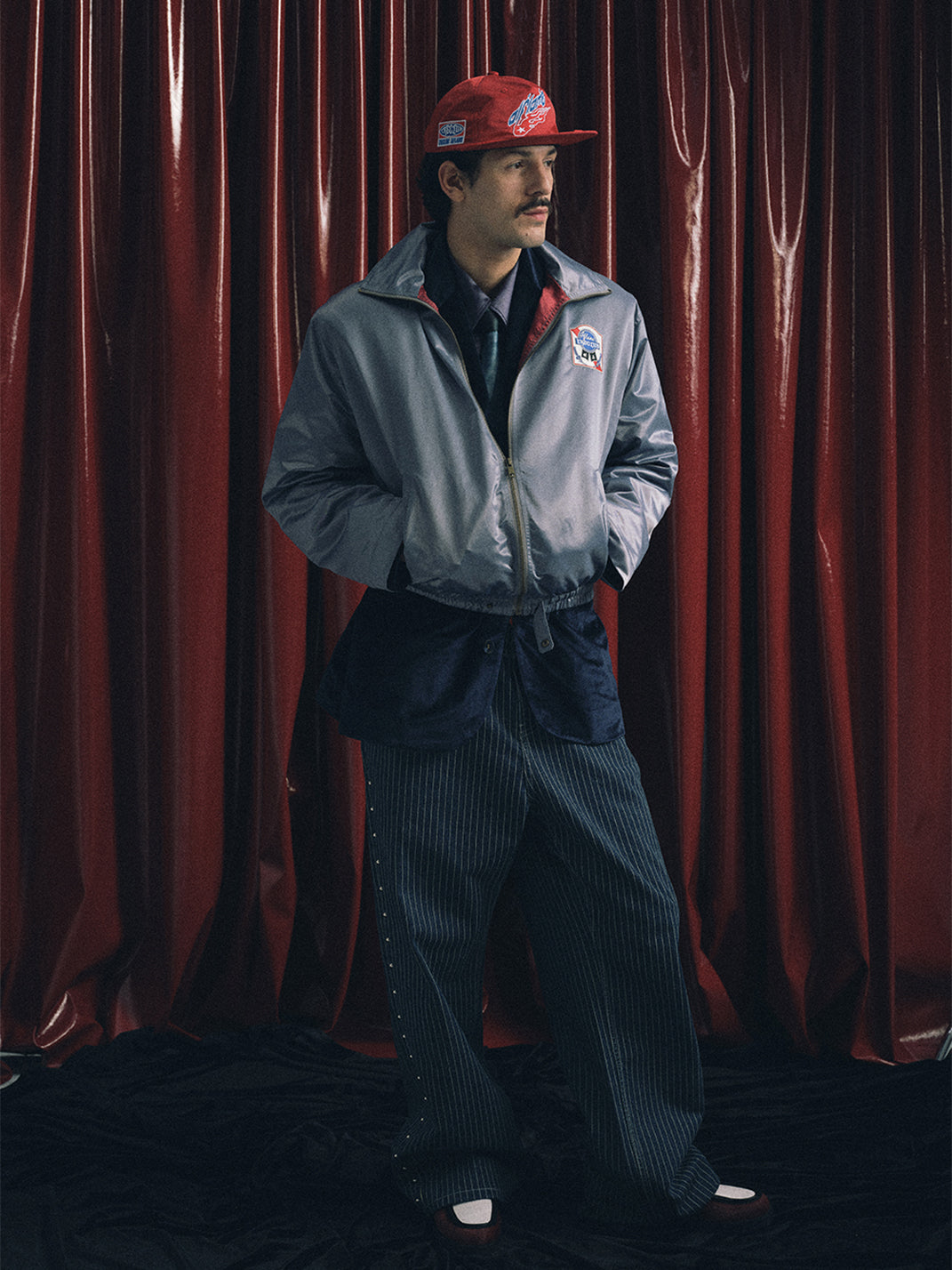 TREclub | Silky Jacket With Handsew Patch - PSYLOS 1, TREclub | Silky Jacket With Handsew Patch, Men's Wear, TREclub, PSYLOS 1