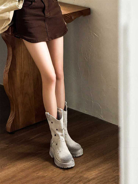 GSL | Suede Star Cut-Out Boots - PSYLOS 1, GSL | Suede Star Cut-Out Boots, Women's Shoes, GSL, PSYLOS 1
