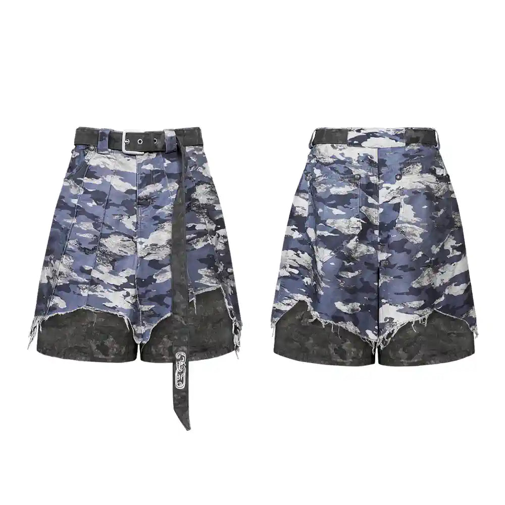 Blue Camouflage Cargo Shorts - PSYLOS 1, Blue Camouflage Cargo Shorts, Shorts, TecNineGroup, PSYLOS 1