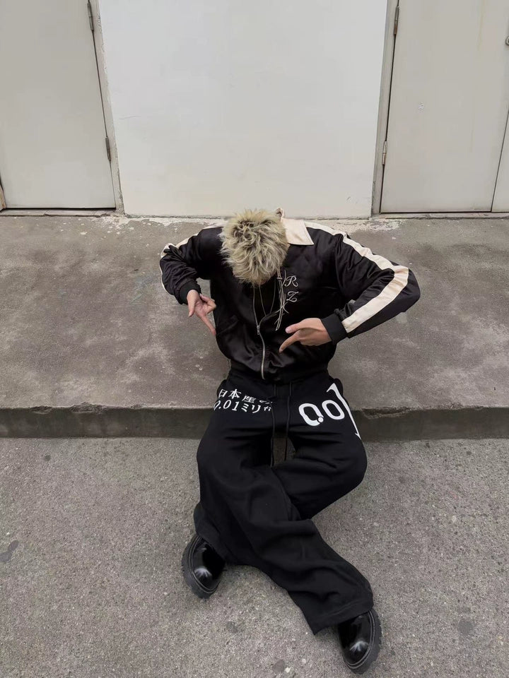 REGEN ZONE | Ronin Luxe Satin Embroidered Jacket - Black & Gold - PSYLOS 1, REGEN ZONE | Ronin Luxe Satin Embroidered Jacket - Black & Gold, Jacket, REGEN ZONE•JAPAN, PSYLOS 1