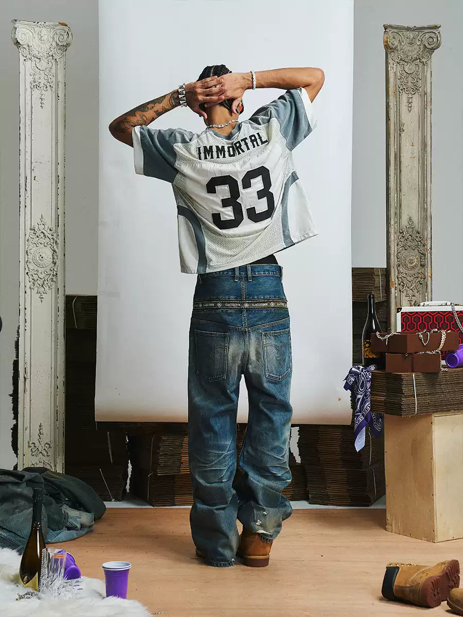 GLACIERBOY丨Washed Zippered Denim Jeans - PSYLOS 1, GLACIERBOY丨Washed Zippered Denim Jeans, Jeans, GLACIERBOY•JAPAN, PSYLOS 1