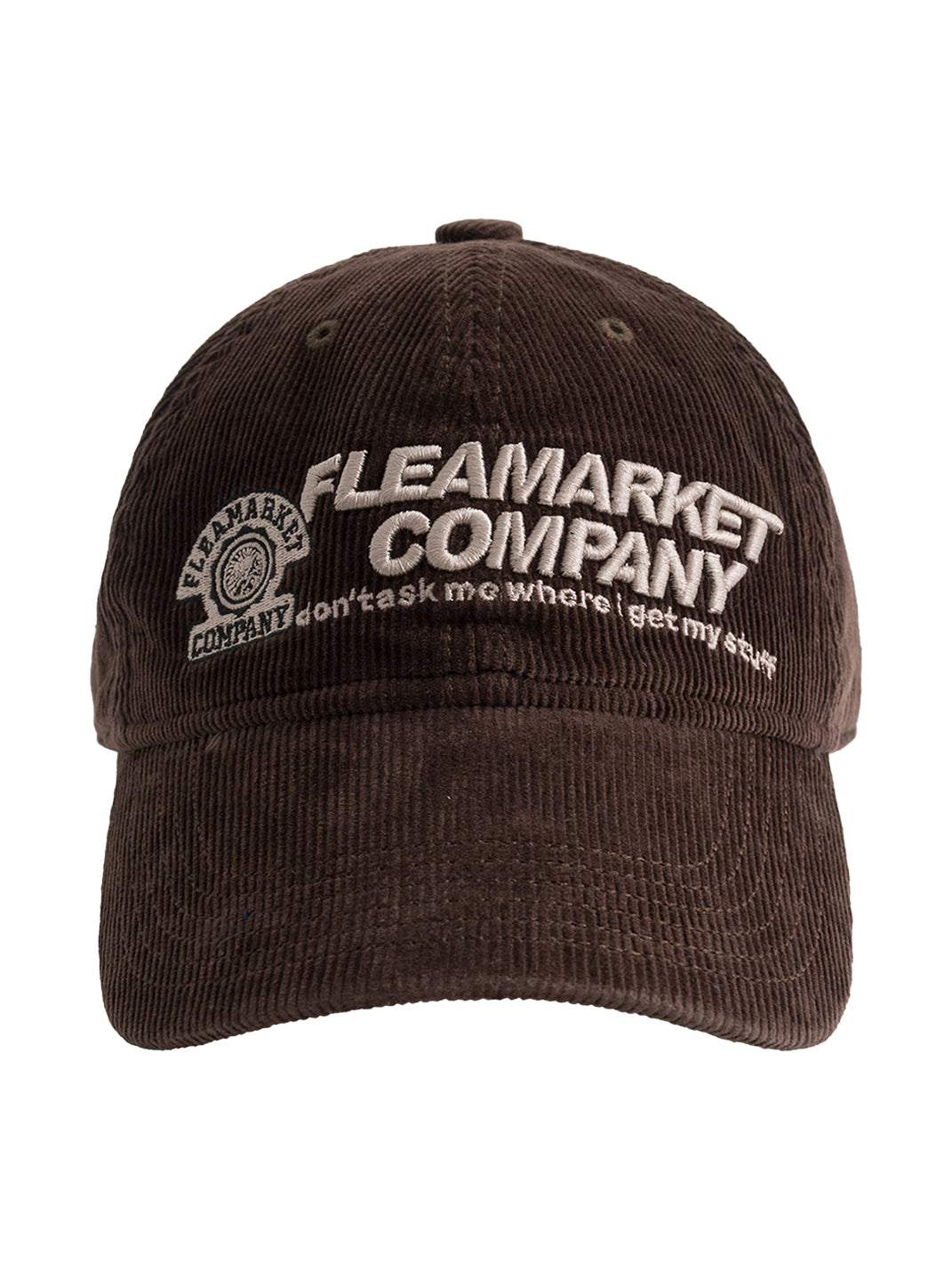 FLEAMARKET | "Don't Ask Me" Corduroy Curve Brim Hat-Brown - PSYLOS 1, FLEAMARKET | "Don't Ask Me" Corduroy Curve Brim Hat-Brown, Hats, FLEAMARKET, PSYLOS 1