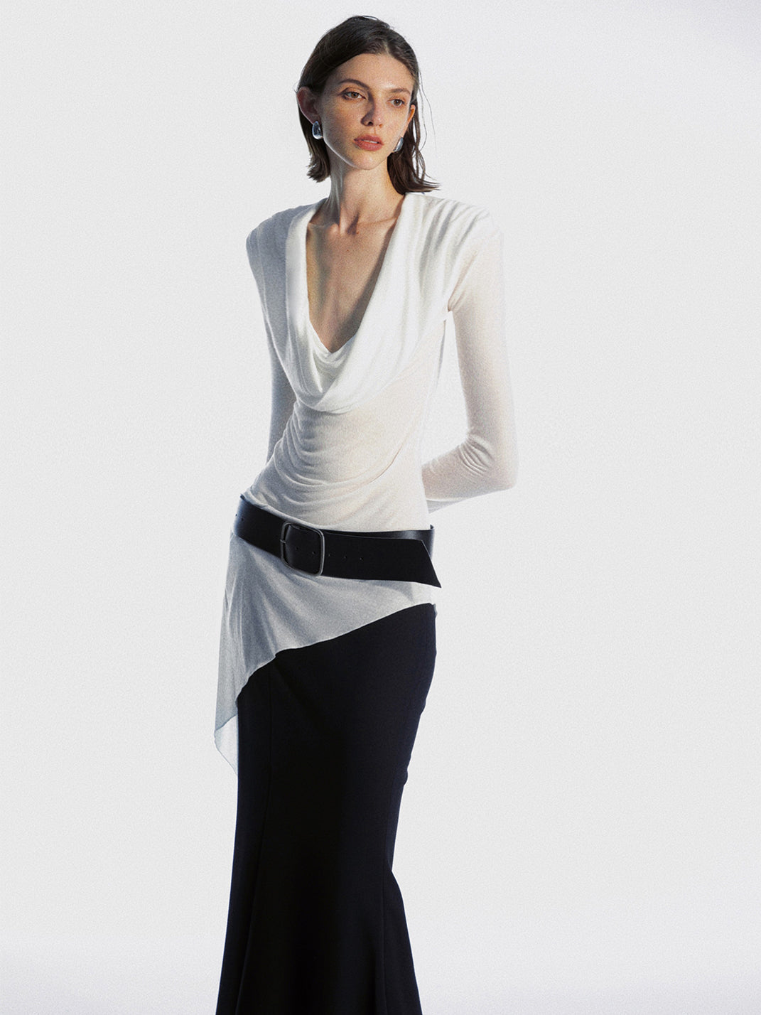 COMMONCE.NET | "Oblique Silhouette No. 3" Asymmetrical Wrinkled Long Sleeve - PSYLOS 1, COMMONCE.NET | "Oblique Silhouette No. 3" Asymmetrical Wrinkled Long Sleeve, Women's Wear, COMMONCE.NET•JAPAN, PSYLOS 1