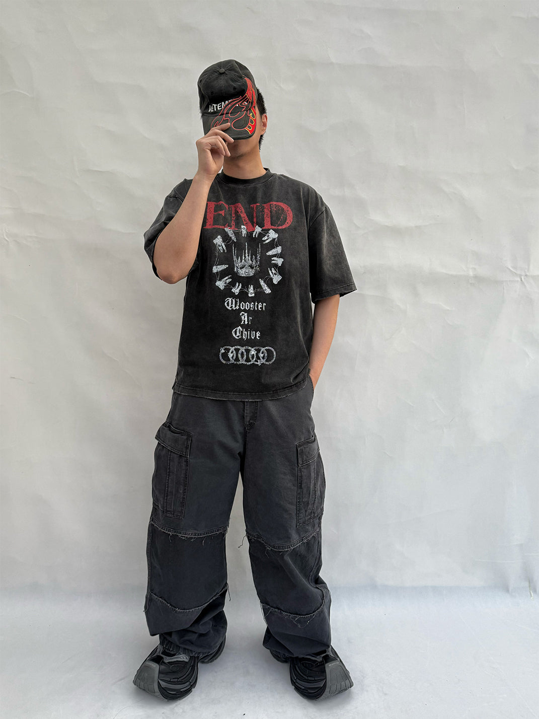 WoosterArchive | “Lost Crown" Washed Heavyweight Cotton T-Shirt - PSYLOS 1, WoosterArchive | “Lost Crown" Washed Heavyweight Cotton T-Shirt, Men's Wear, WoosterArchive, PSYLOS 1