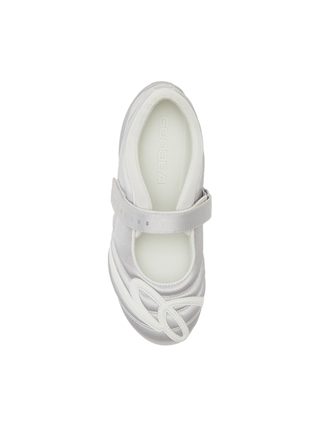 GOODBAI | Hybrid Soccer Ballet Velcro Satin Trainer-White - PSYLOS 1, GOODBAI | Hybrid Soccer Ballet Velcro Satin Trainer-White, Women's Shoes, GOODBAI, PSYLOS 1