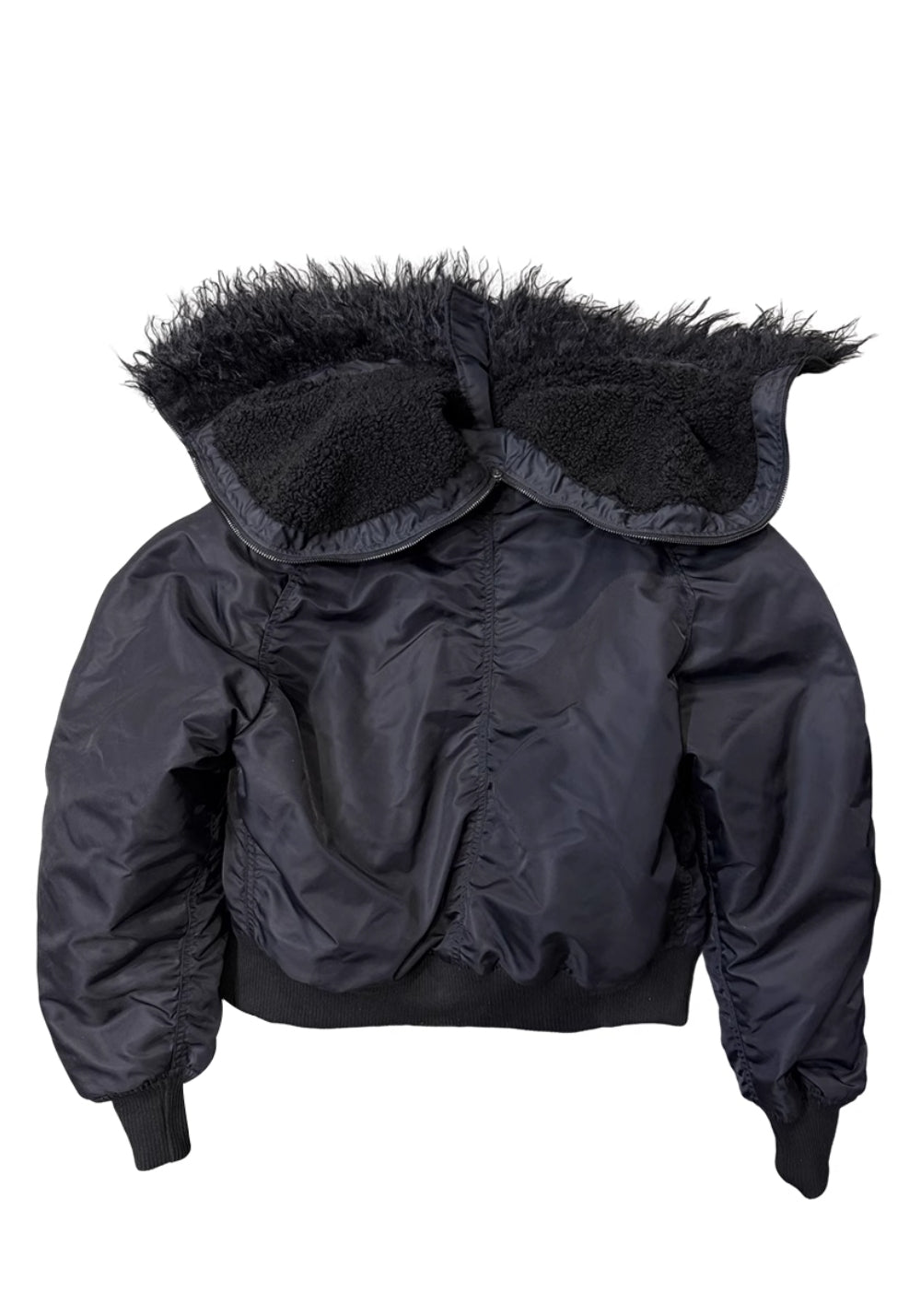 TBR-70s Retro N2B Jacket - Black Faux Fur - PSYLOS 1, TBR-70s Retro N2B Jacket - Black Faux Fur, Jacket, TBR, PSYLOS 1