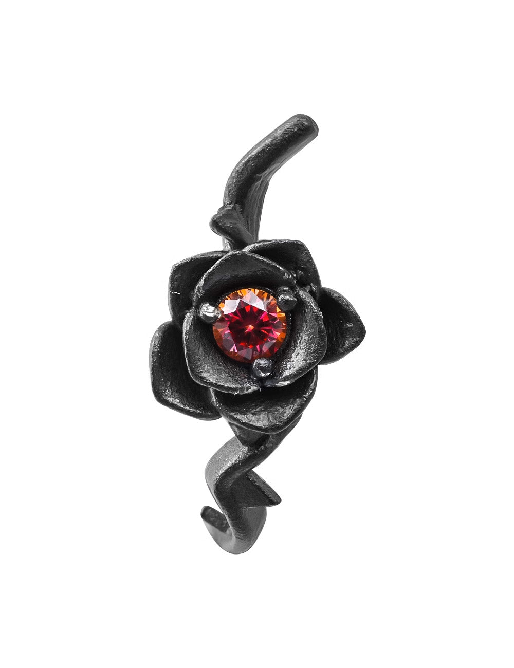 WIC Thorn Rose Red Moissanite Screw Ear Clips. - PSYLOS 1, WIC Thorn Rose Red Moissanite Screw Ear Clips., Earrings, WIC, PSYLOS 1