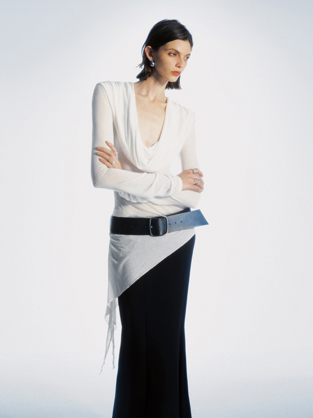 COMMONCE.NET | "Oblique Silhouette No. 3" Asymmetrical Wrinkled Long Sleeve - PSYLOS 1, COMMONCE.NET | "Oblique Silhouette No. 3" Asymmetrical Wrinkled Long Sleeve, Women's Wear, COMMONCE.NET•JAPAN, PSYLOS 1