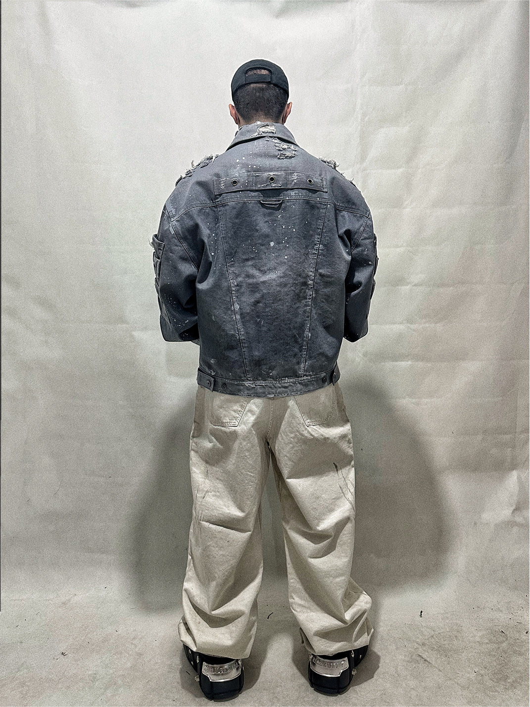 WoosterArchive | Ripped Splash Paint Demin Jacket - PSYLOS 1, WoosterArchive | Ripped Splash Paint Demin Jacket, Men's Wear, WoosterArchive, PSYLOS 1