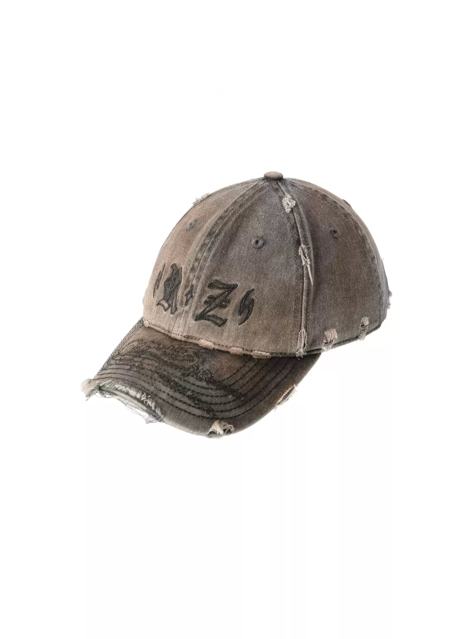 Dragon Pattern Distressed Cap