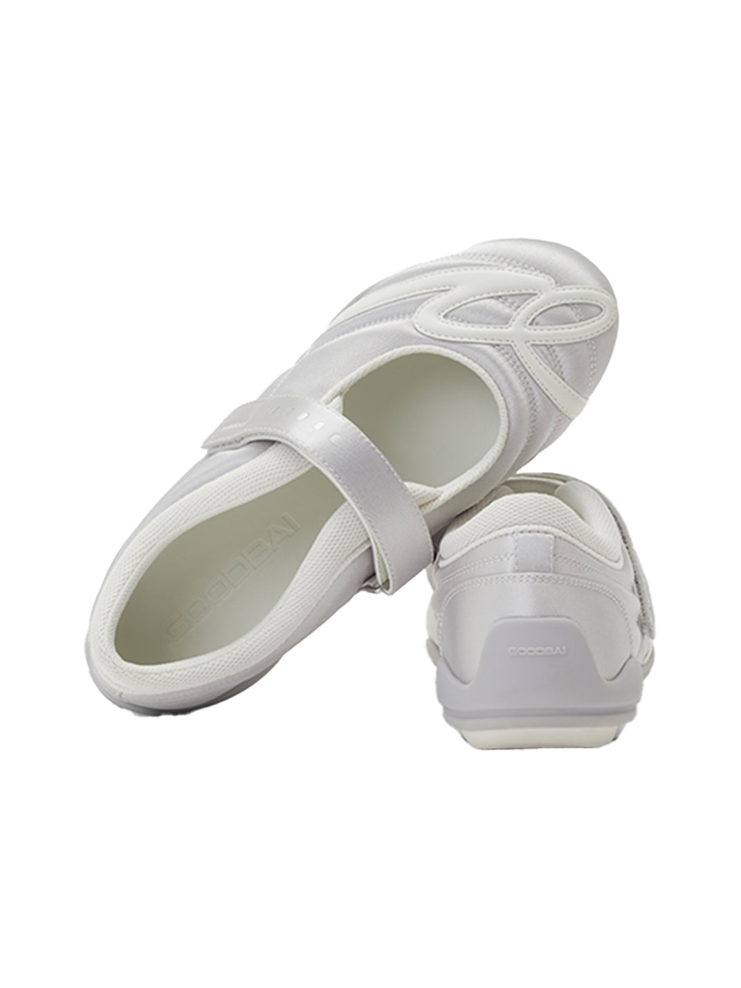 GOODBAI | Hybrid Soccer Ballet Velcro Satin Trainer-White - PSYLOS 1, GOODBAI | Hybrid Soccer Ballet Velcro Satin Trainer-White, Women's Shoes, GOODBAI, PSYLOS 1