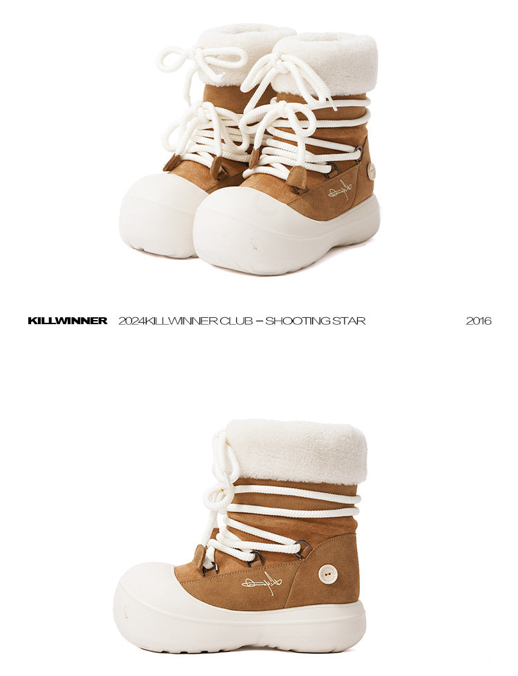 Short Fur Long Tube Snow Boots