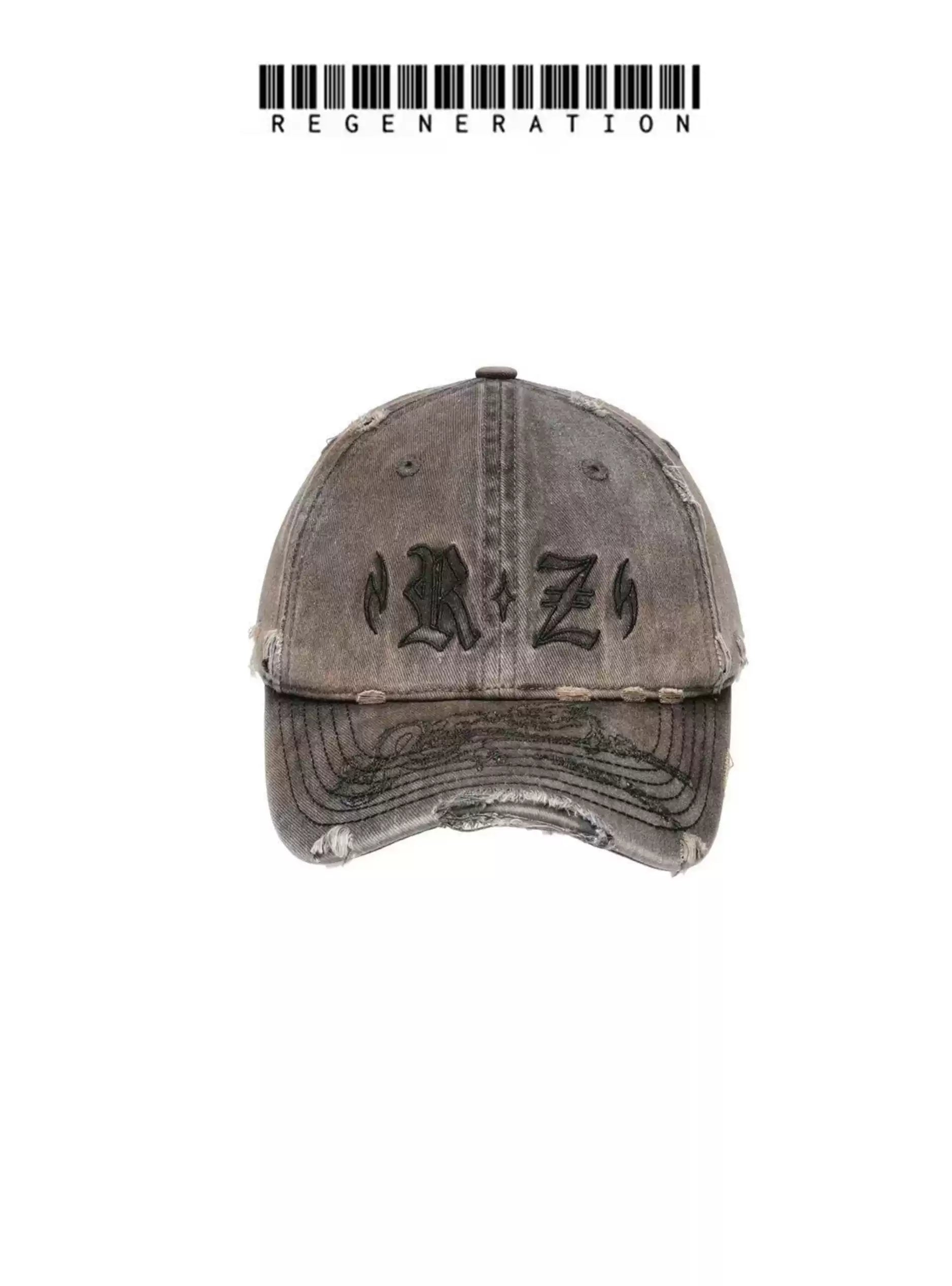 Dragon Pattern Distressed Cap