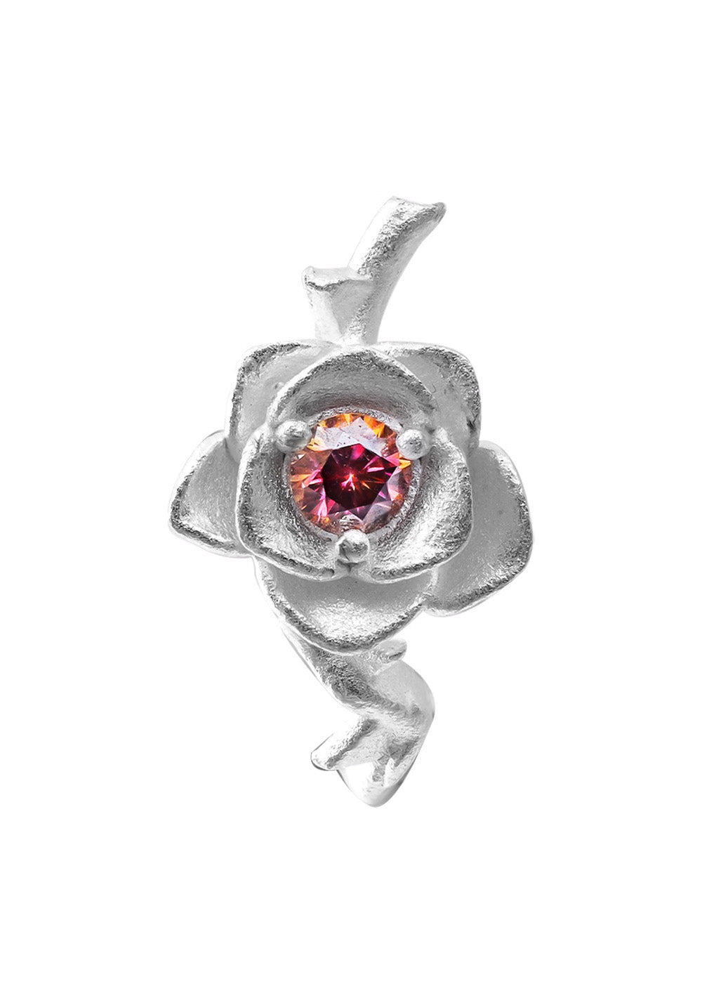 WIC Thorn Rose Red Moissanite Screw Ear Clips. - PSYLOS 1, WIC Thorn Rose Red Moissanite Screw Ear Clips., Earrings, WIC, PSYLOS 1