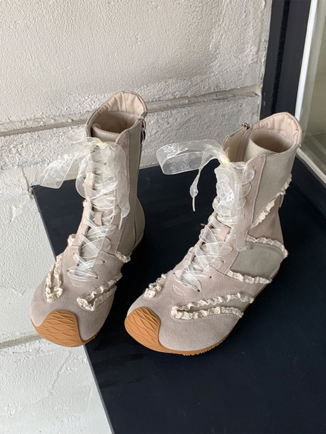 YUYAN丨Ribbon Laced Hybrid Trainer Boots - PSYLOS 1, YUYAN丨Ribbon Laced Hybrid Trainer Boots, Women's Shoes, YUYAN, PSYLOS 1